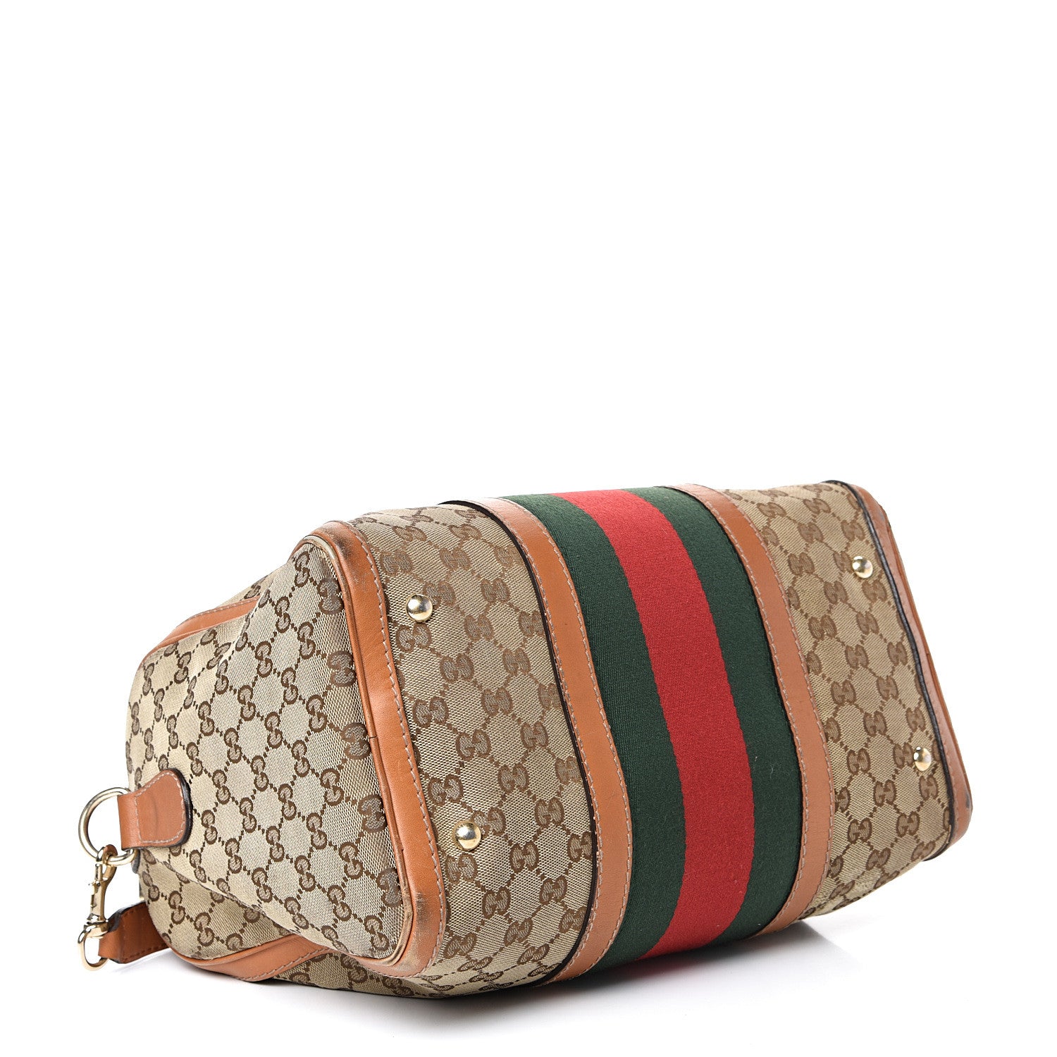 Gucci Monogram Vintage Web Medium Boston Tobacco 545160 – FASHIONPHILE