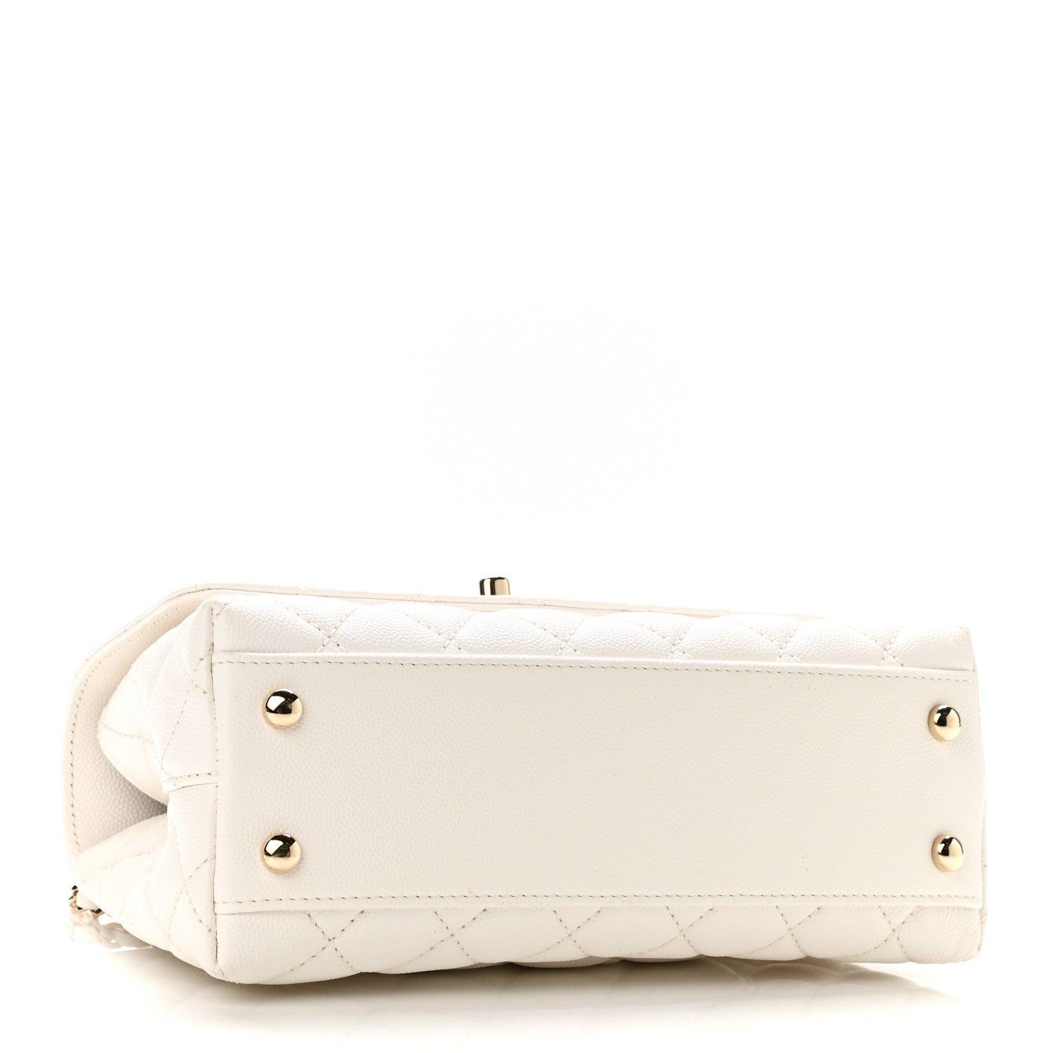 Chanel Caviar Quilted Mini Coco Handle Flap White 4 of 11