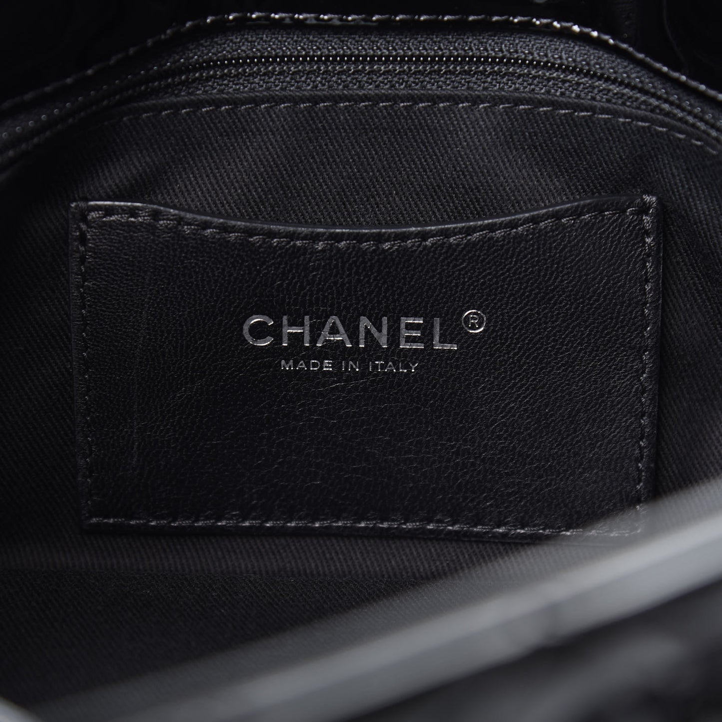 Patent Quilted Medium Just Mademoiselle Bowling Bag Black