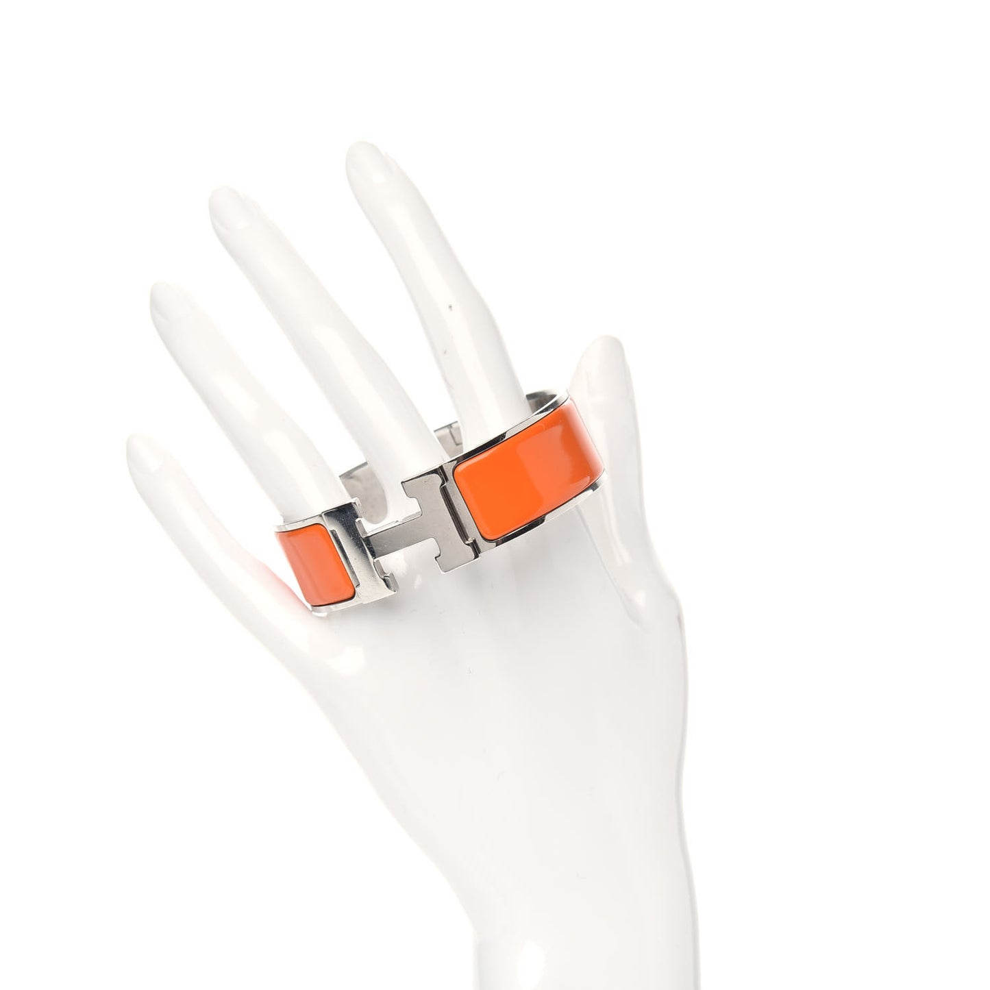 Enamel Wide Clic Clac H Bracelet GM Orange