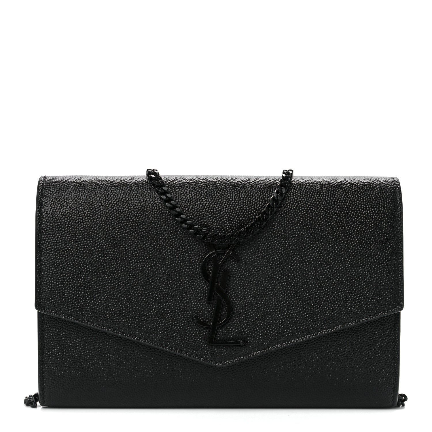 Saint Laurent Grain De Poudre Uptown Chain Wallet Black 3 of 13