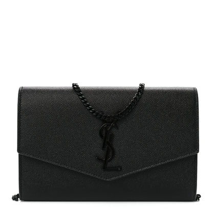 Saint Laurent Grain De Poudre Uptown Chain Wallet Black 3 of 13