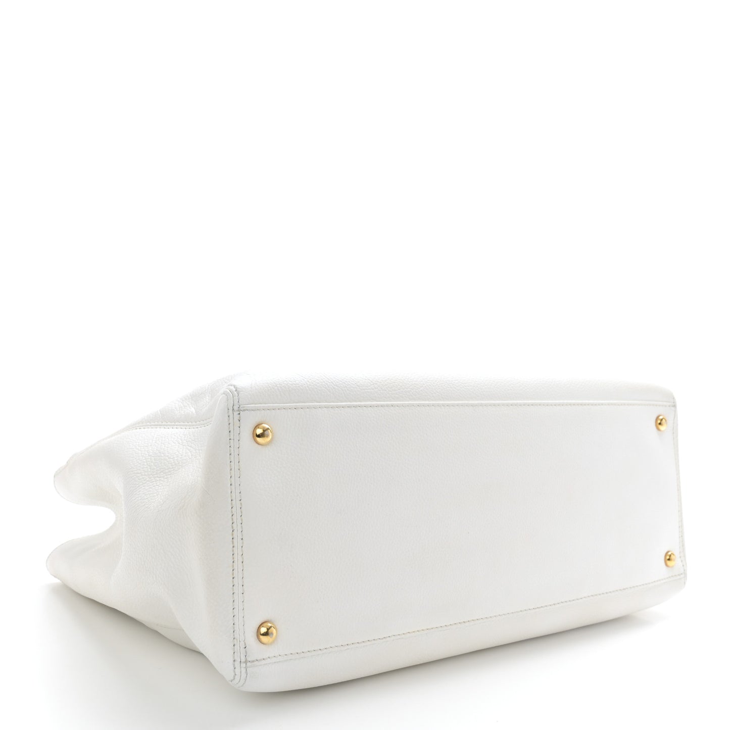 Calfskin Cerf Executive Shopper Tote White