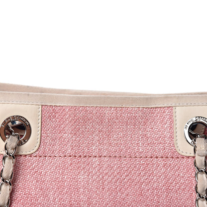 Chanel Woven Straw Raffia Small Deauville Tote Pink 9 of 17