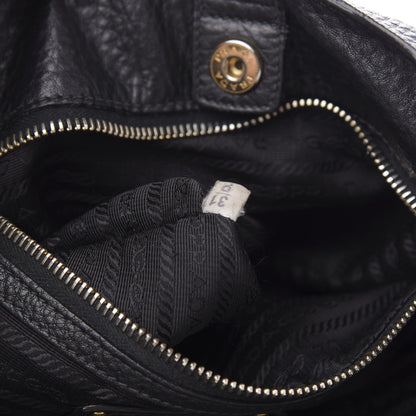 Prada Vitello Daino Side Pocket Hobo Black 8 of 16