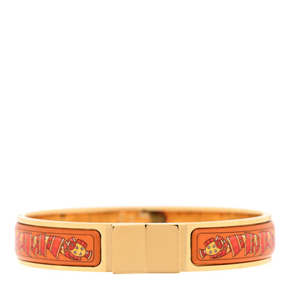 Hermes Enamel Printed Narrow Recontre Oceane Fish Loquet Bracelet 1 of 5