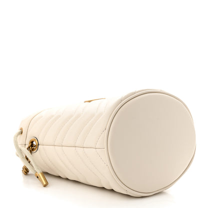 Gucci Calfskin Matelasse Mini GG Marmont 2.0 Bucket Bag White 4 of 13