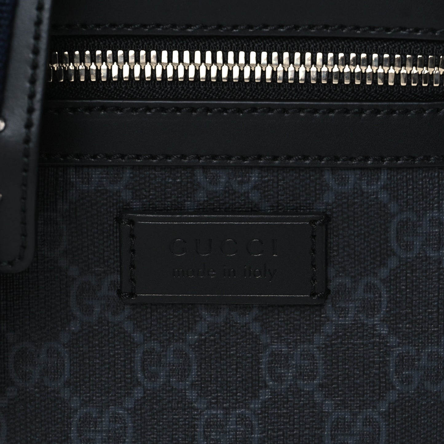 GG Supreme Monogram Appia Calfskin Web Small Camera Messenger Bag Black Grey