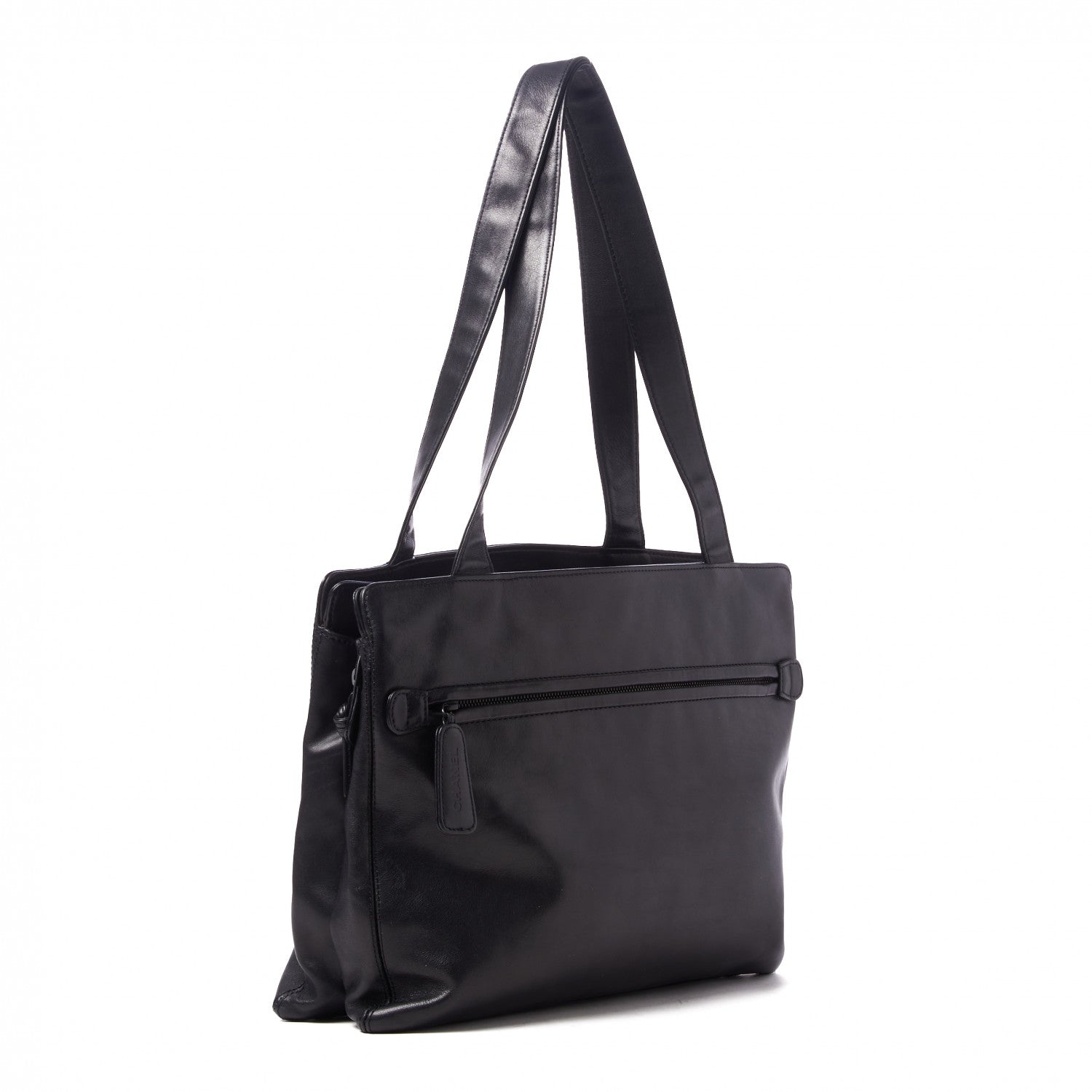 Chanel Lambskin CC Tote Black 2 of 9