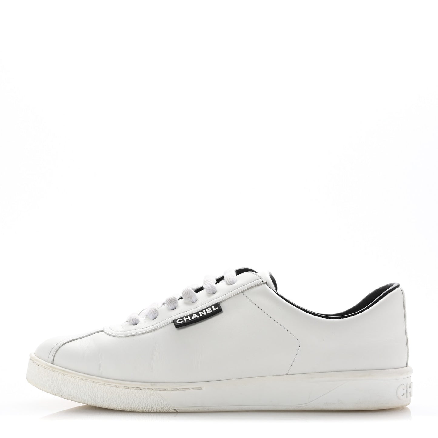 Calfskin CC Womens Sneakers 39 White