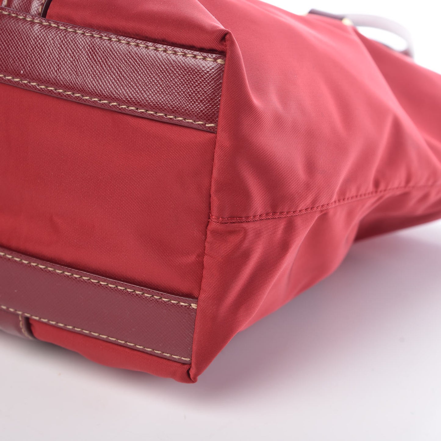 Tessuto Nylon Saffiano Tote Red