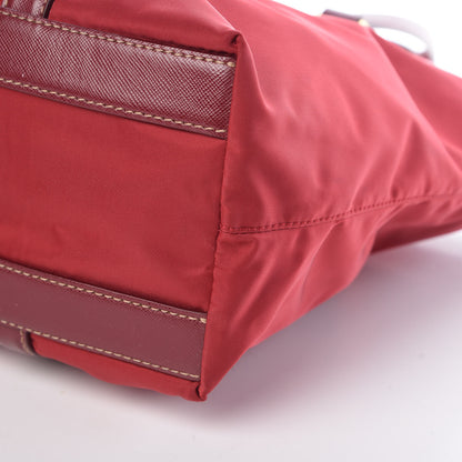 Prada Tessuto Nylon Saffiano Tote Red 10 of 10