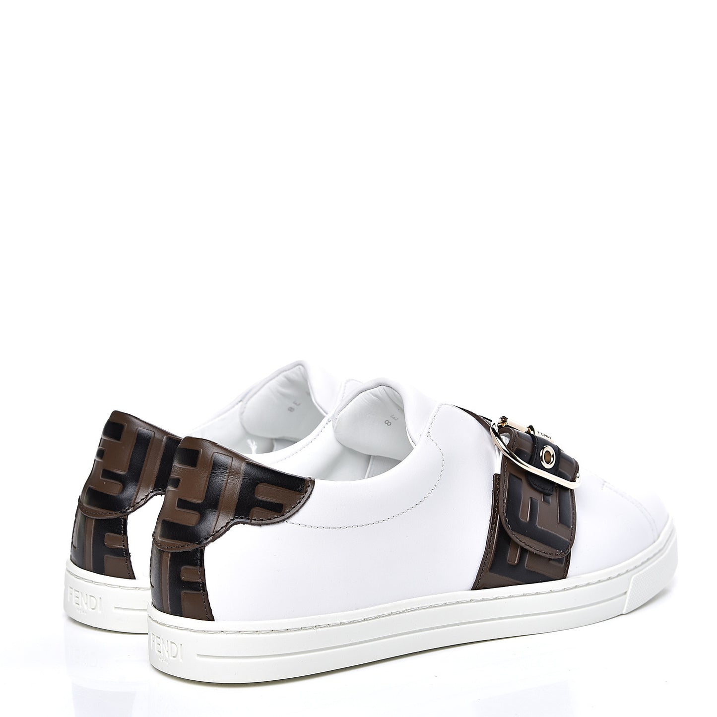 Vitello FF Embossed Womens Slip On Sneakers 39.5 Ultra White Maya Black