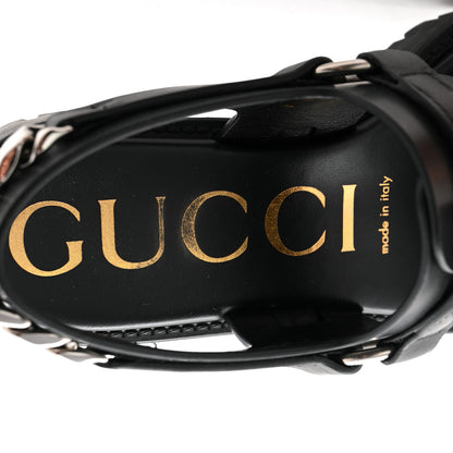 Gucci Calfskin Horsebit Bria Lug Sole Sandals 35.5 Black 8 of 9