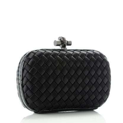 Bottega Veneta Satin Intreccio Impero Ayers Knot Clutch Black 3 of 6