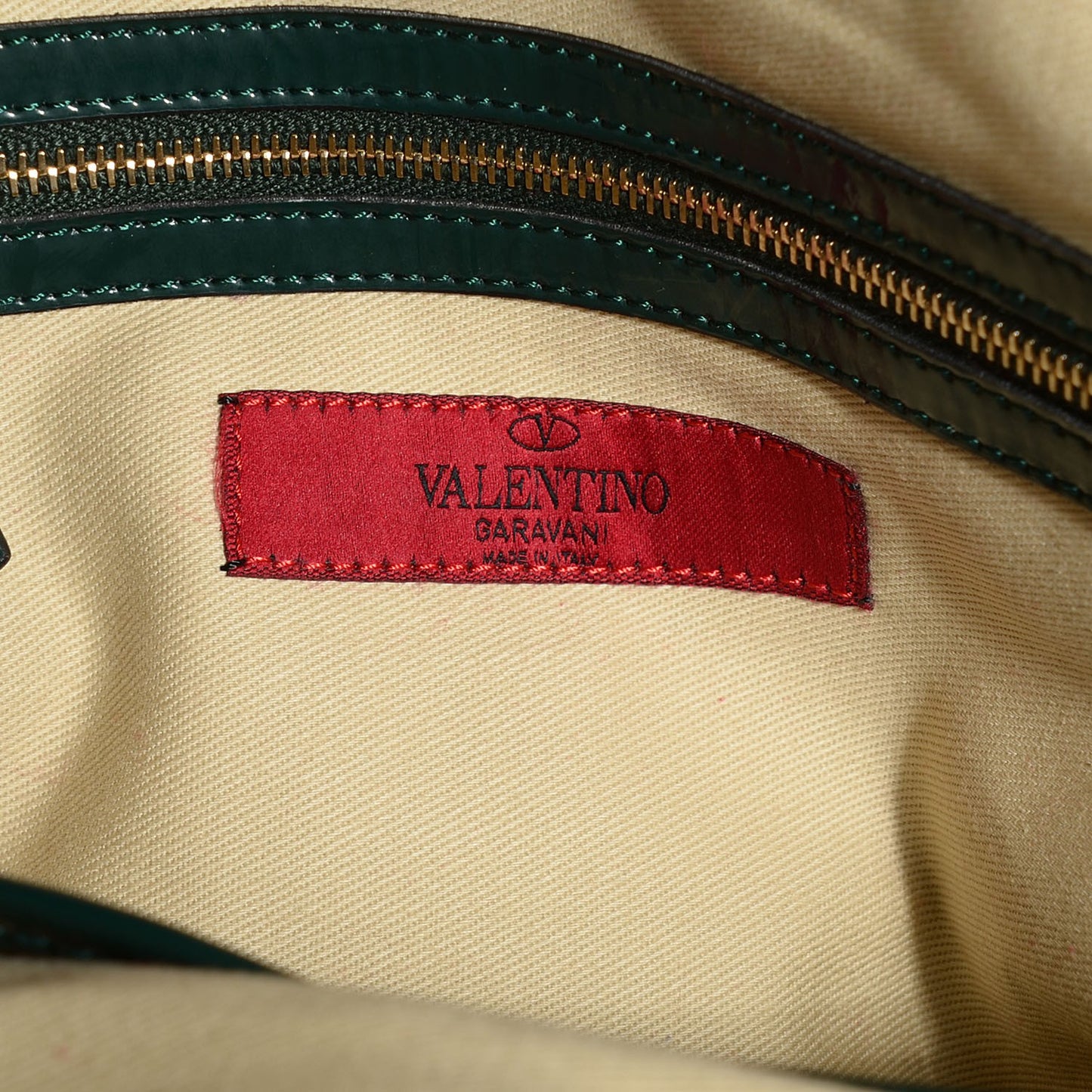 Patent Lacca Bow Dome Tote Dark Green
