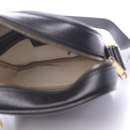Gucci Grained Calfskin Logo Messenger Bag Black 5 of 10