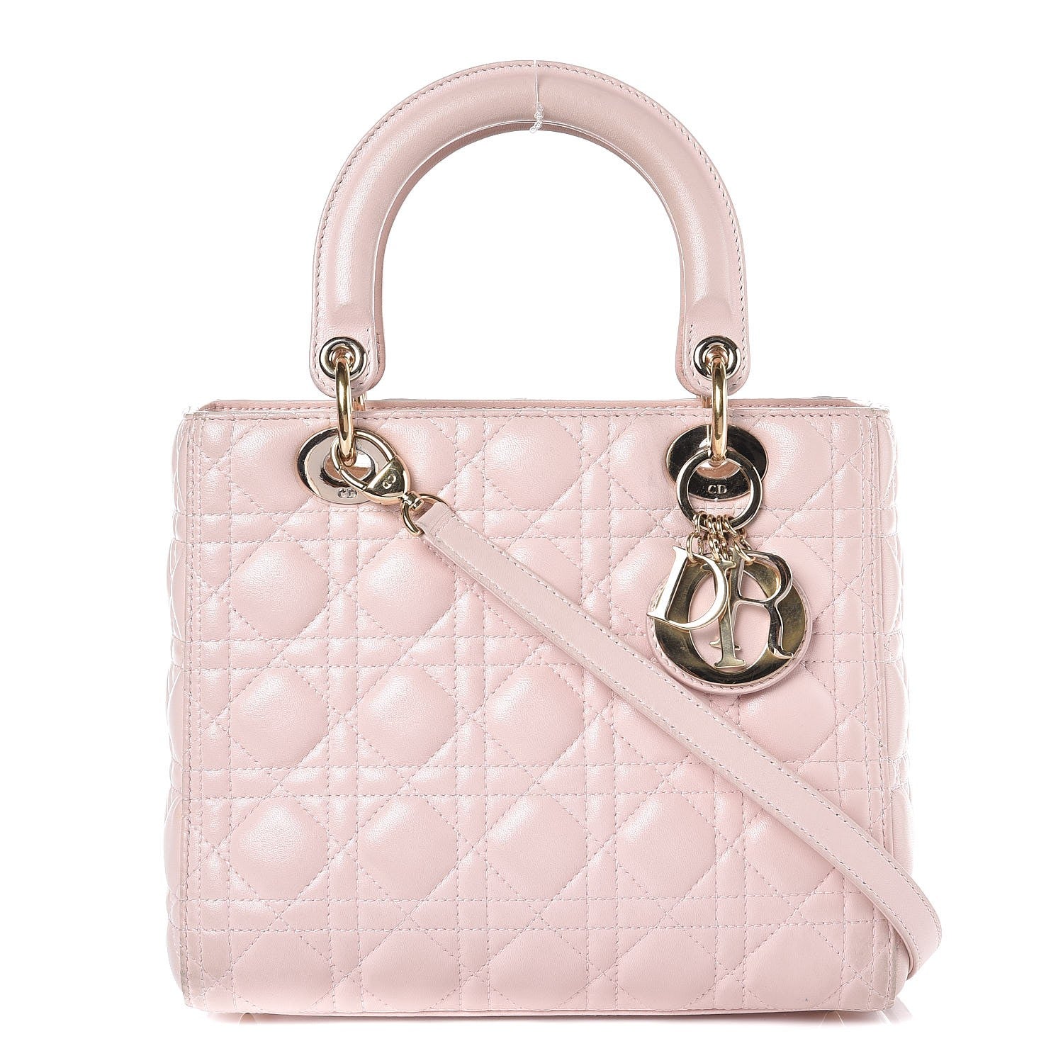 Christian Dior Lambskin Cannage Medium Lady Dior Light Pink 1 of 11