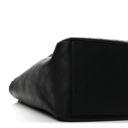 Chanel Calfskin Quilted Large CC Shopping Bag Black 8 of 9