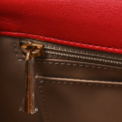 Chanel Lambskin Quilted Large Golden Class Flap Red 31 of 33