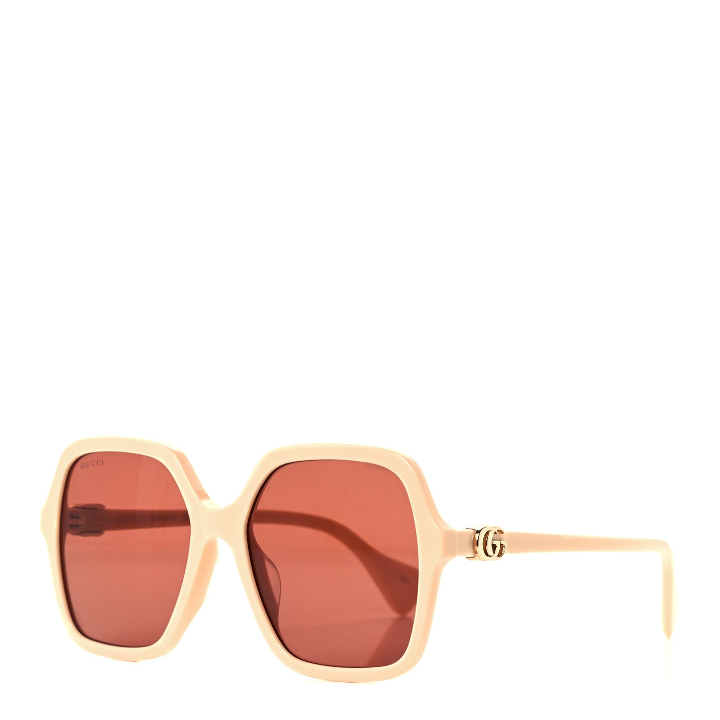 Acetate Oversize Rectangle Frame GG1072SA Sunglasses Shiny Solid Powder Pink Ivory
