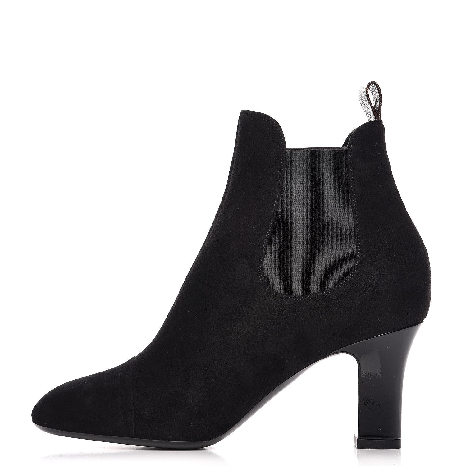 Louis Vuitton Suede Monogram Uniformes Cap Toe Chelsea 75mm Ankle Boots 37.5 Black 1 of 9