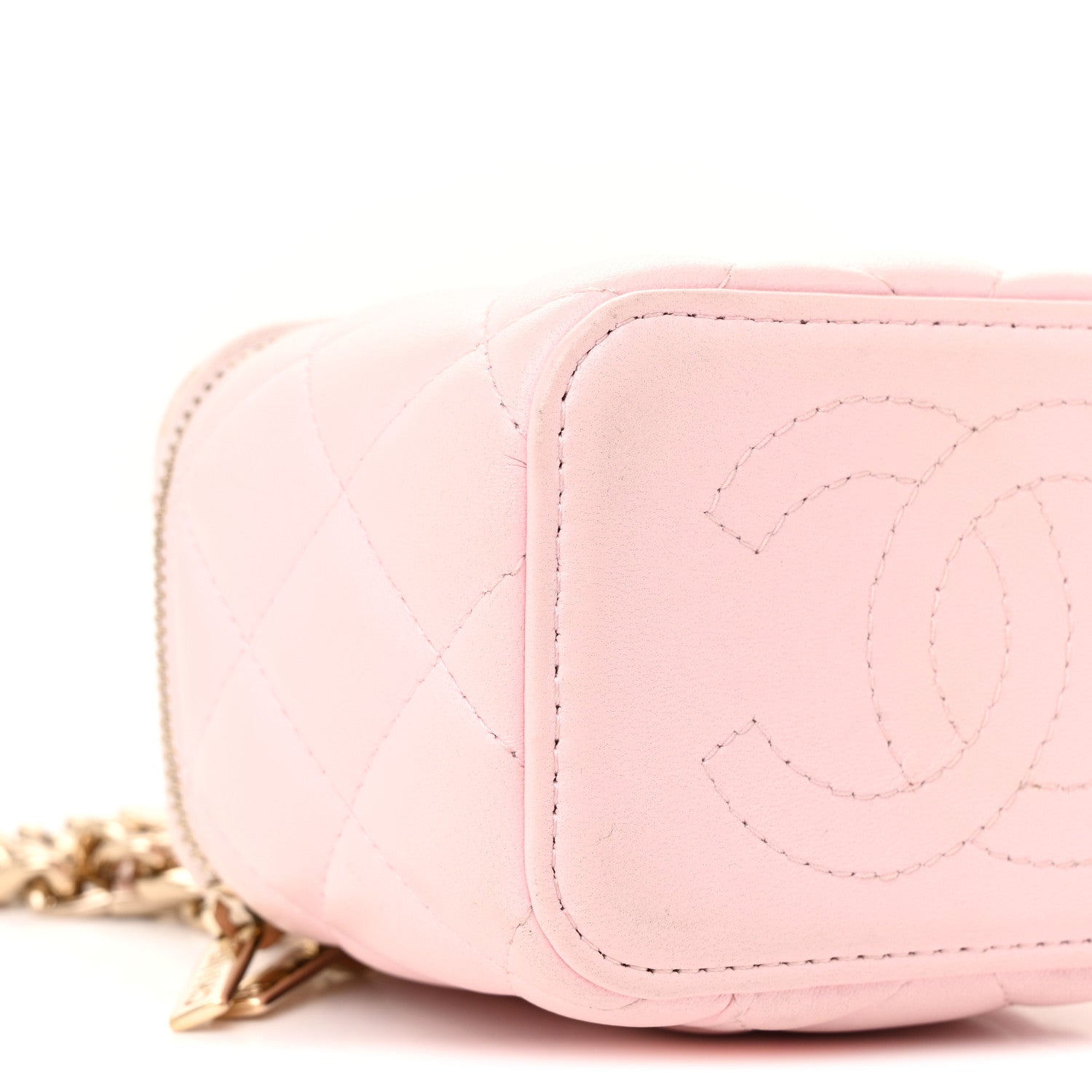 Chanel Lambskin Quilted Enamel Coco Mini Vanity Case With Chain Pink 9 of 12