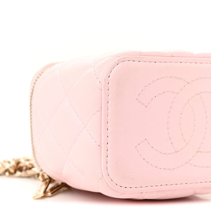 Chanel Lambskin Quilted Enamel Coco Mini Vanity Case With Chain Pink 9 of 12