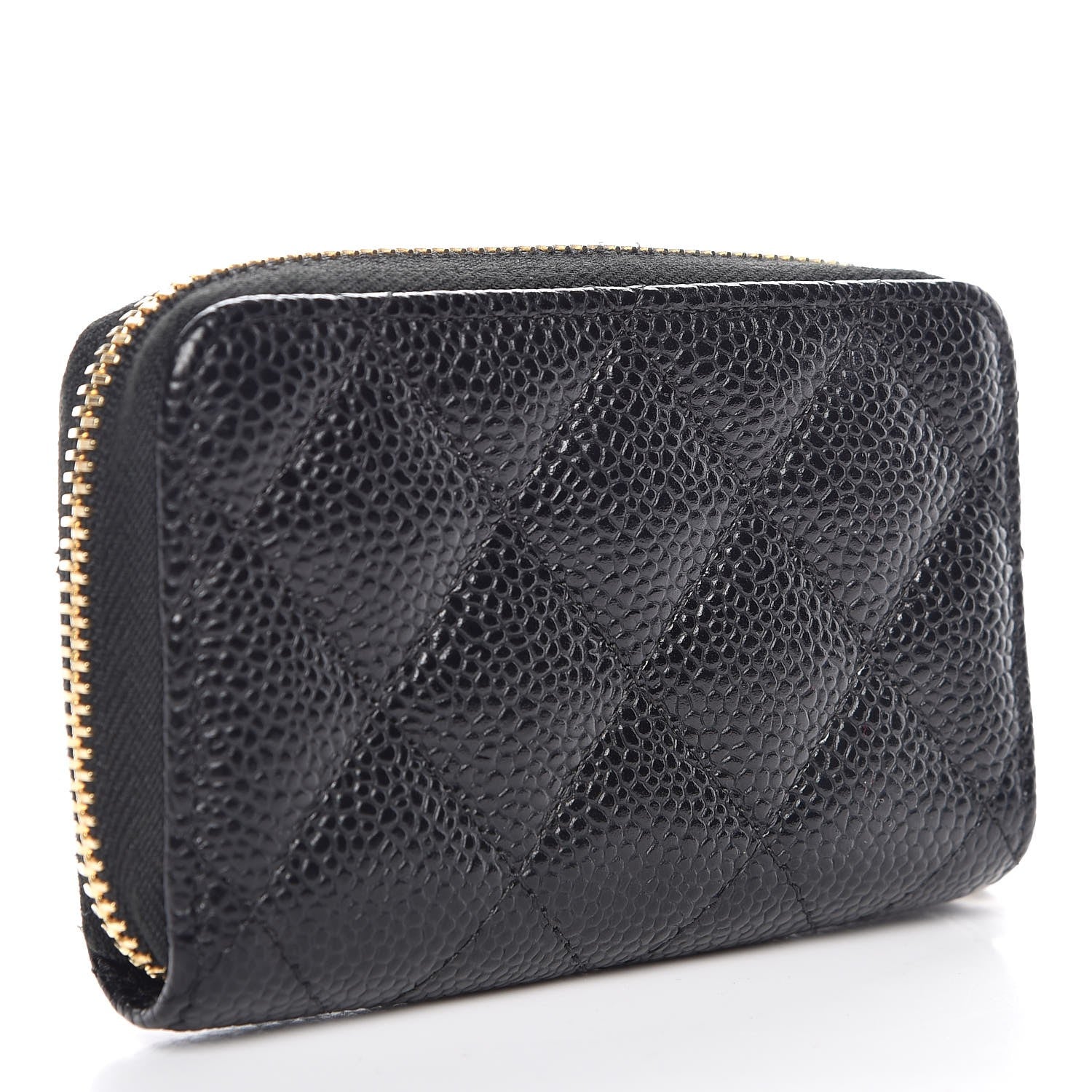 Chanel Caviar Quilted Zip Coin Purse Black 3 of 8