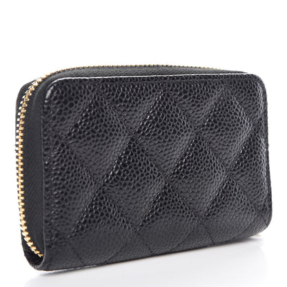 Chanel Caviar Quilted Zip Coin Purse Black 3 of 8
