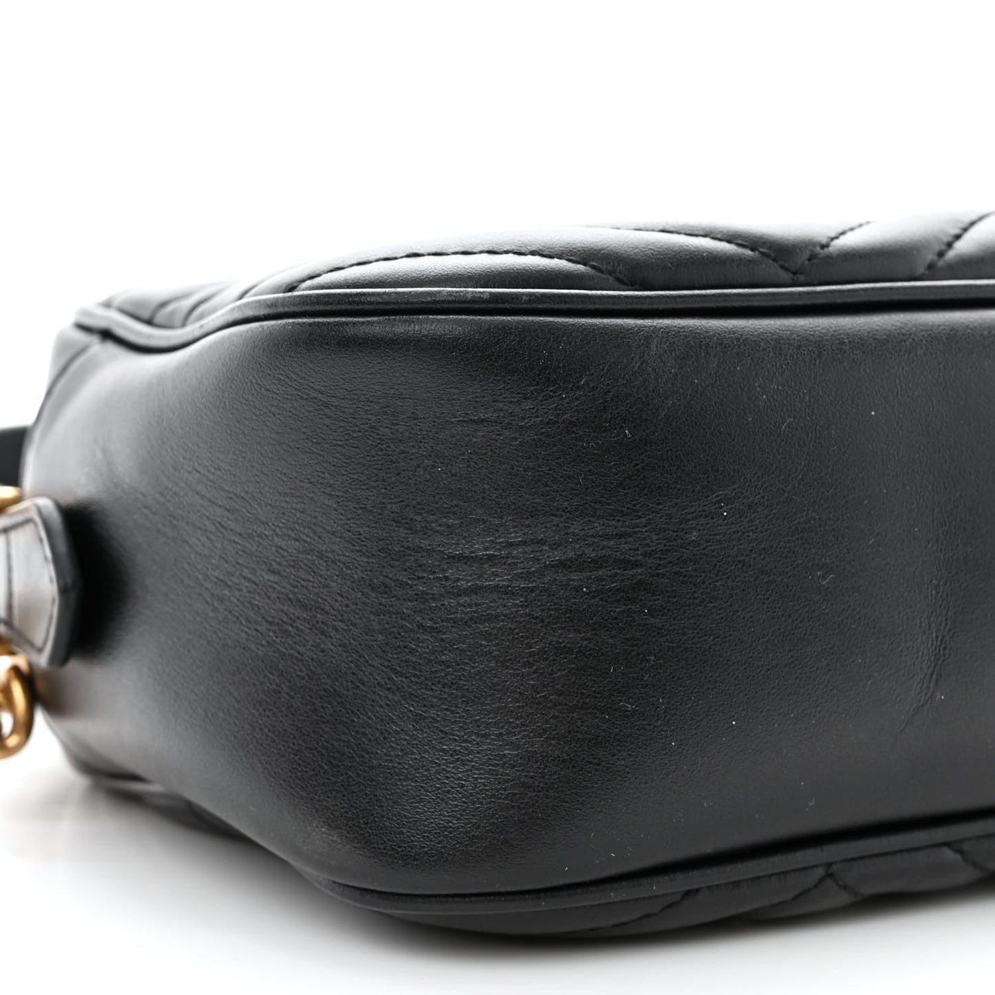 Calfskin Matelasse Small GG Marmont Chain Shoulder Bag Black