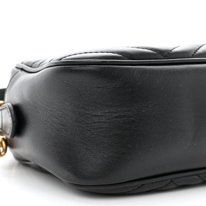 Gucci Calfskin Matelasse Small GG Marmont Chain Shoulder Bag Black 9 of 10