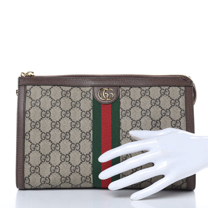 Gucci GG Supreme Monogram Web Large Ophidia Cosmetic Case Beige New Acero 2 of 8