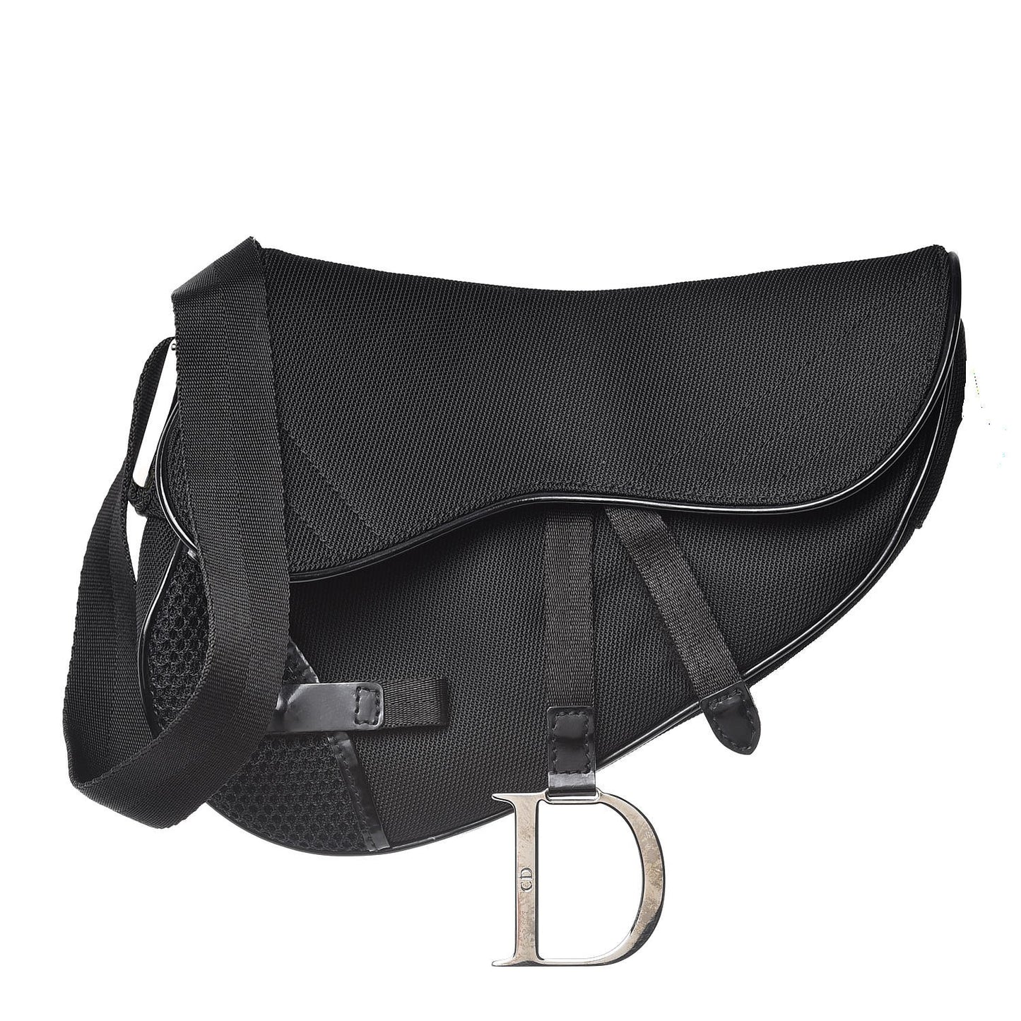 Canvas Mesh Sport Saddle Bag Black
