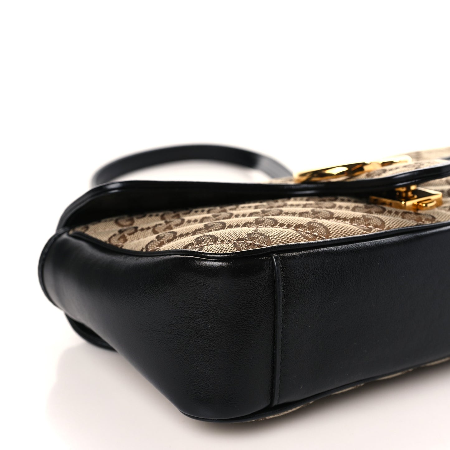 Monogram Matelasse Diagonal Small GG Marmont Shoulder Bag Beige Black