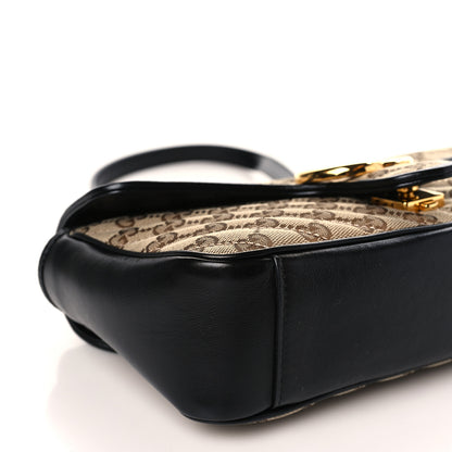 Gucci Monogram Matelasse Diagonal Small GG Marmont Shoulder Bag Beige Black 8 of 9