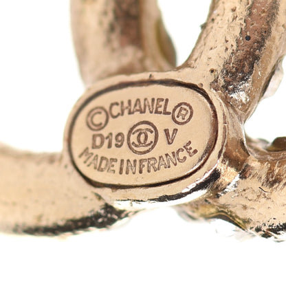 Chanel Crystal Timeless CC Earrings Light Gold 4 of 5