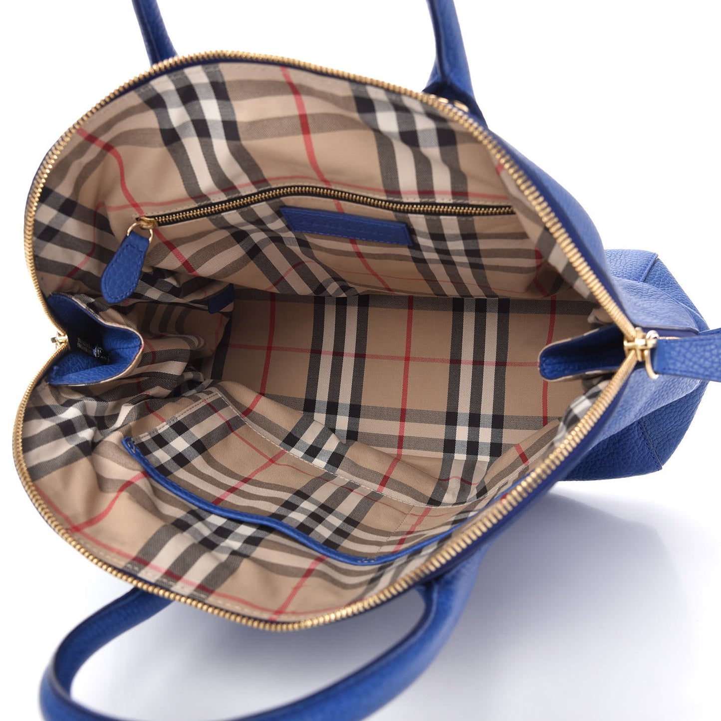 London Grainy Calfskin Medium Greenwood Bowling Bag Brilliant Blue