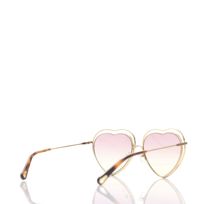 Chloe Metal Poppy Love Heart Sunglasses CE131S Havana Rose 4 of 8