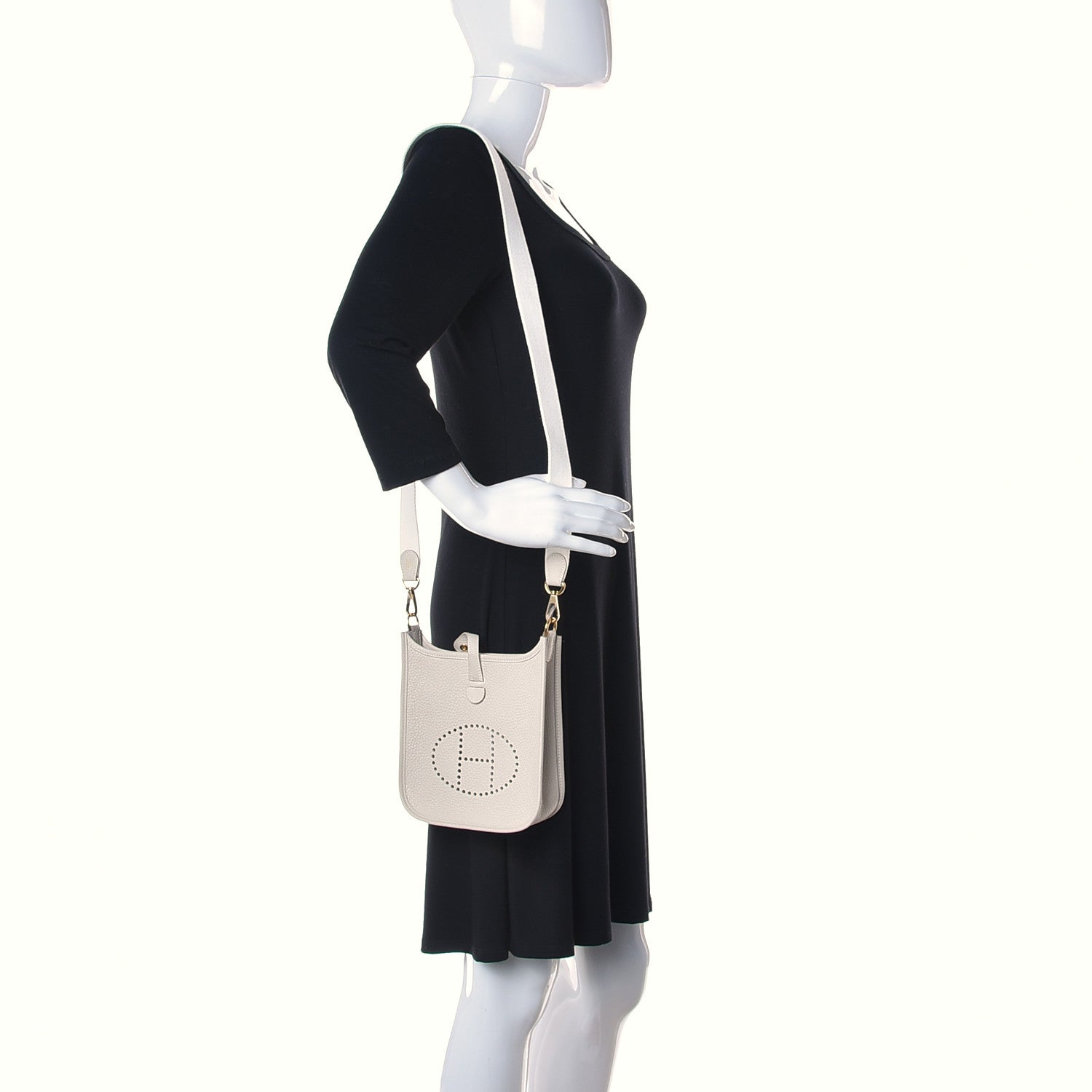 Hermes Taurillon Clemence Amazone Evelyne TPM Craie White 2 of 10