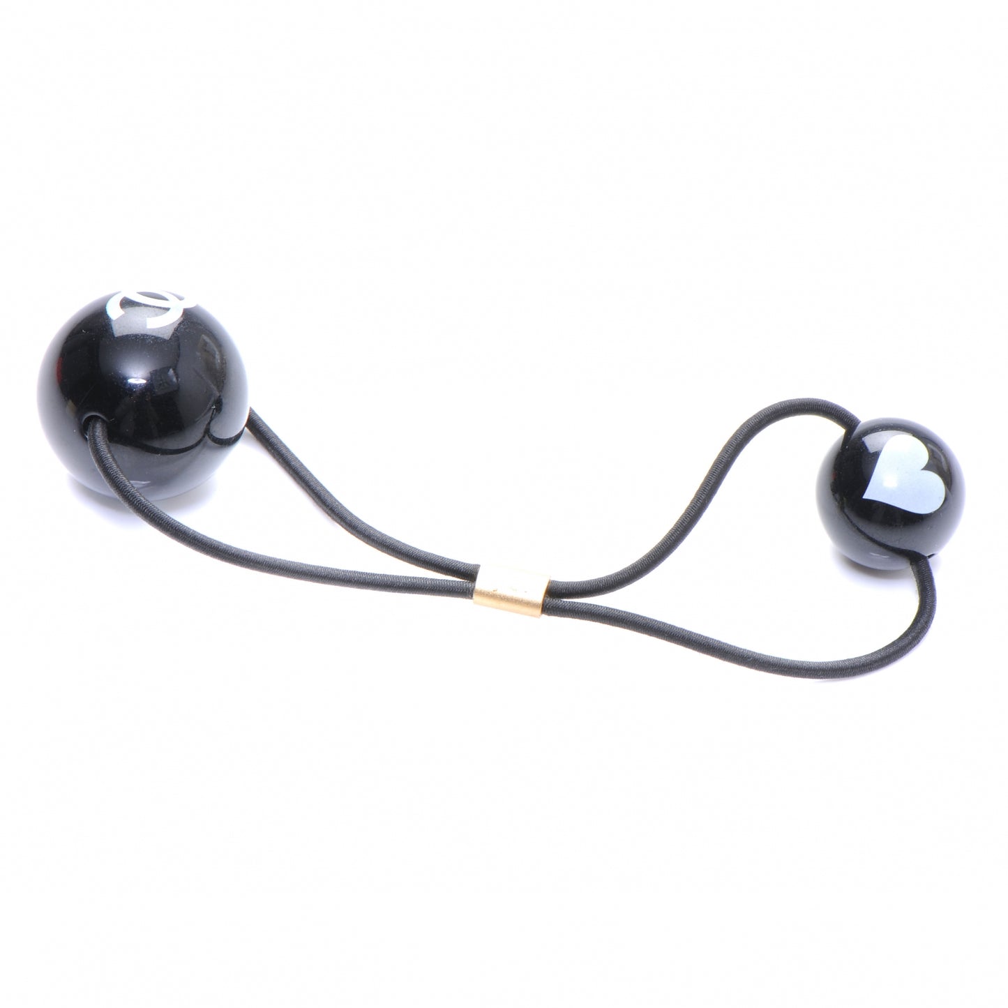 Resin CC Heart Hair Tie Black