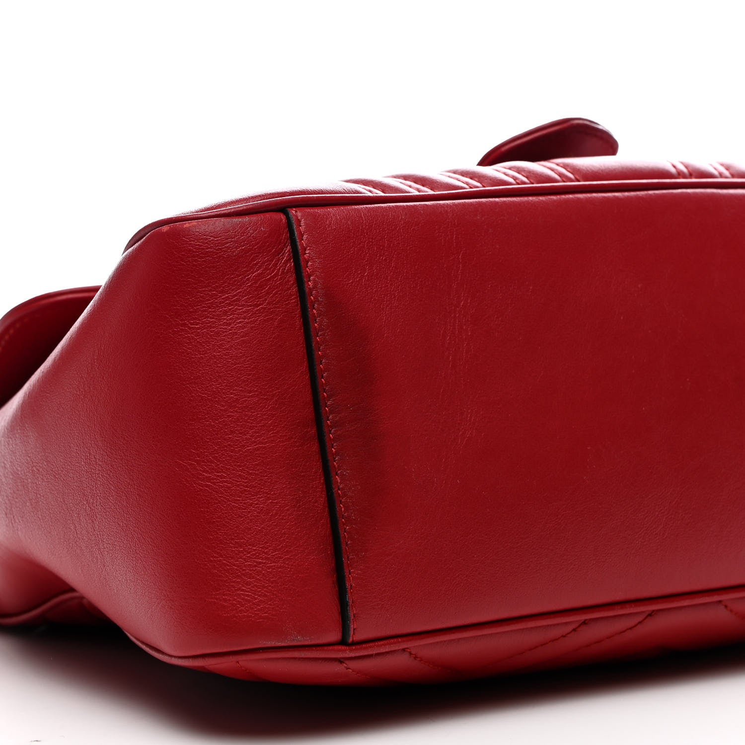 Gucci Calfskin Matelasse Small GG Marmont Top Handle Shoulder Bag Hibiscus Red 9 of 19