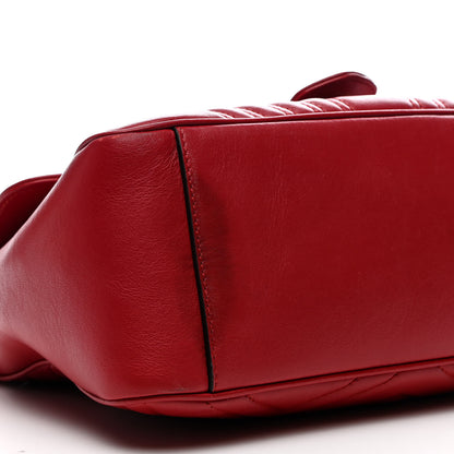 Gucci Calfskin Matelasse Small GG Marmont Top Handle Shoulder Bag Hibiscus Red 9 of 19
