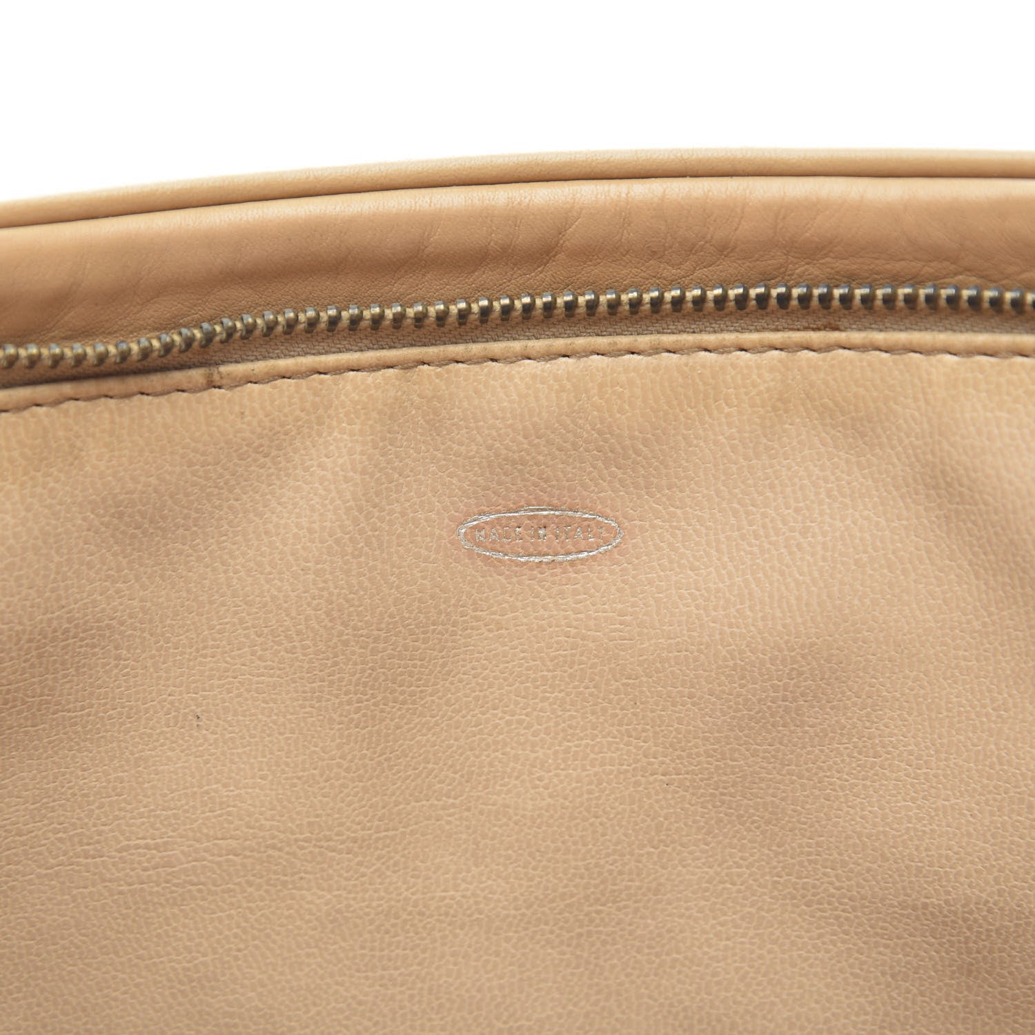Chanel Lambskin Quilted Cosmetic Zip Pouch Beige 8 of 12