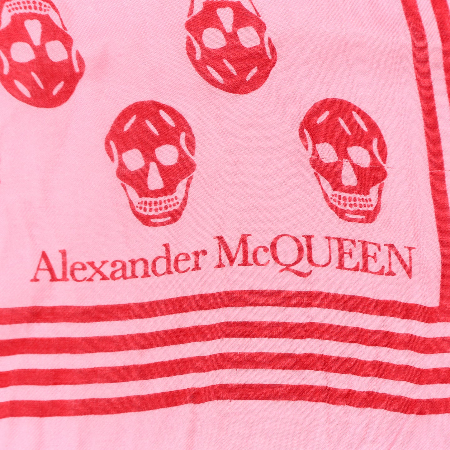 Silk Skull Scarf Pink Red