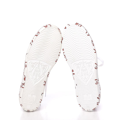 Gucci Calfskin GucciGhost Print Womens Ace Sneakers 38.5 White Hibiscus Red 6 of 14