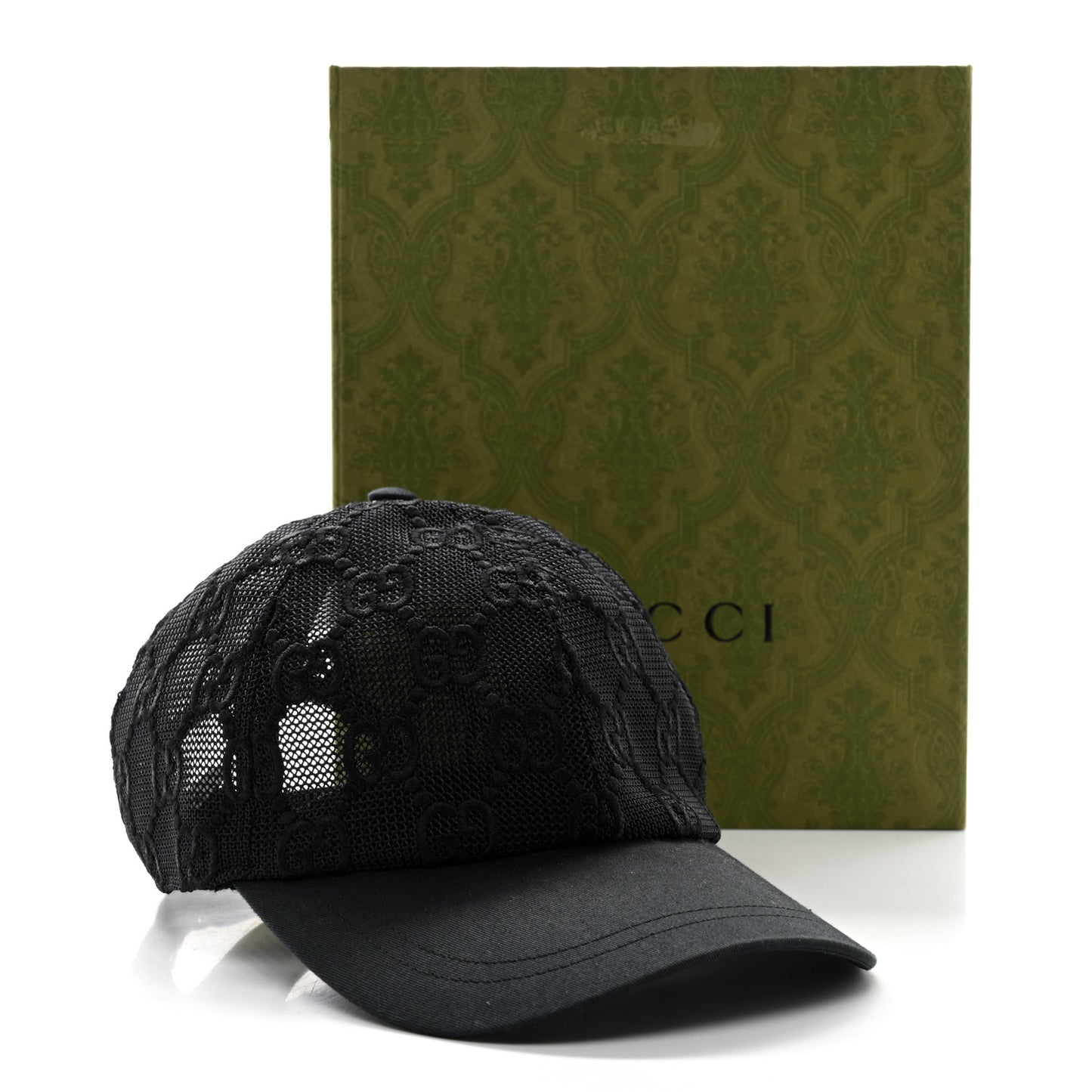 Mesh GG Monogram Shivali Baseball Hat L Black