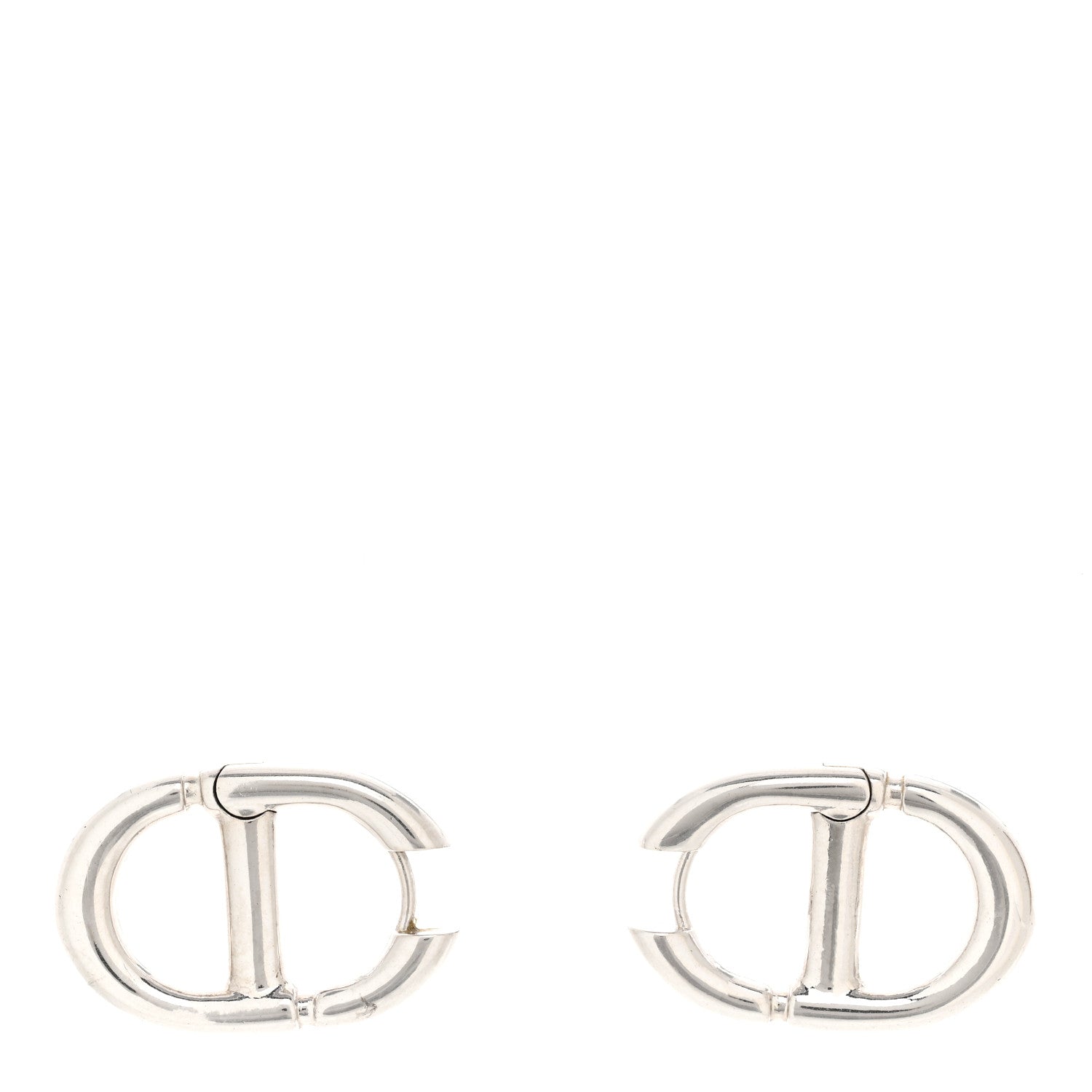 Christian Dior Metal CD Earrings Silver 1 of 4