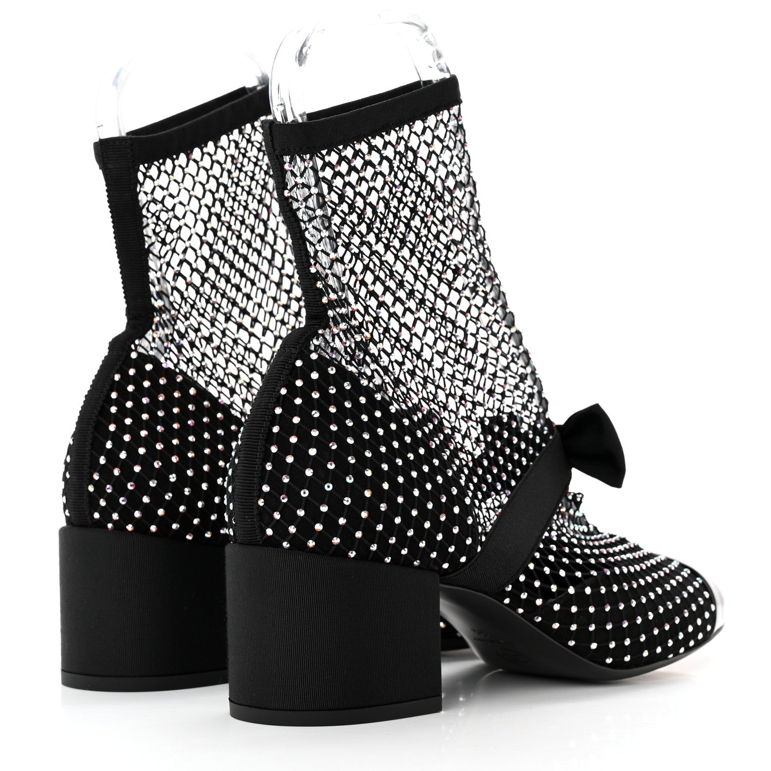 Chanel Resille Strass Kid Suede Patent Mary Jane Short Boots 39 Black 4 of 11