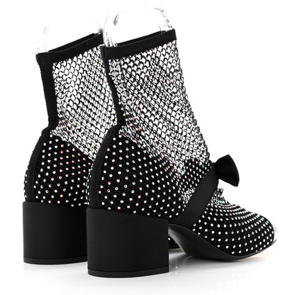 Chanel Resille Strass Kid Suede Patent Mary Jane Short Boots 39 Black 4 of 11